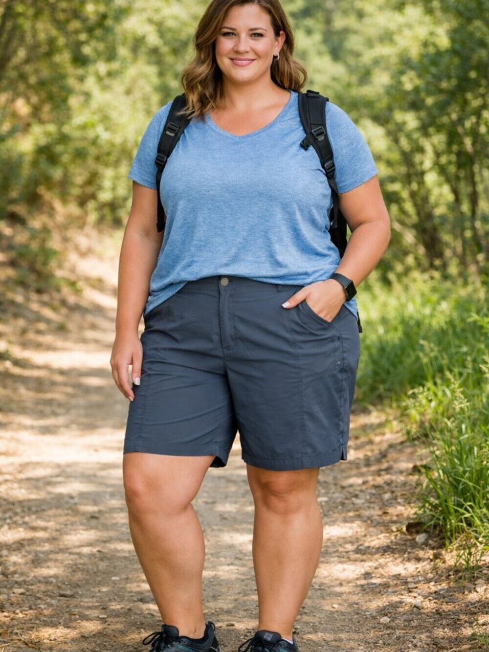 Alpine Parrot Cypress Shorts – Plus Size 5/US Size 20-22 (Slate Gray) NWT